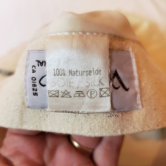 Natural Pure Silk West German Vintage Cream Skirt - Picture 6 of 10